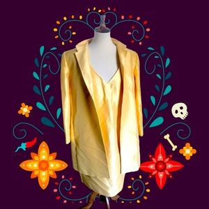 Ellen Tracy Linda Allard Butter yellow silk dress and coat dress